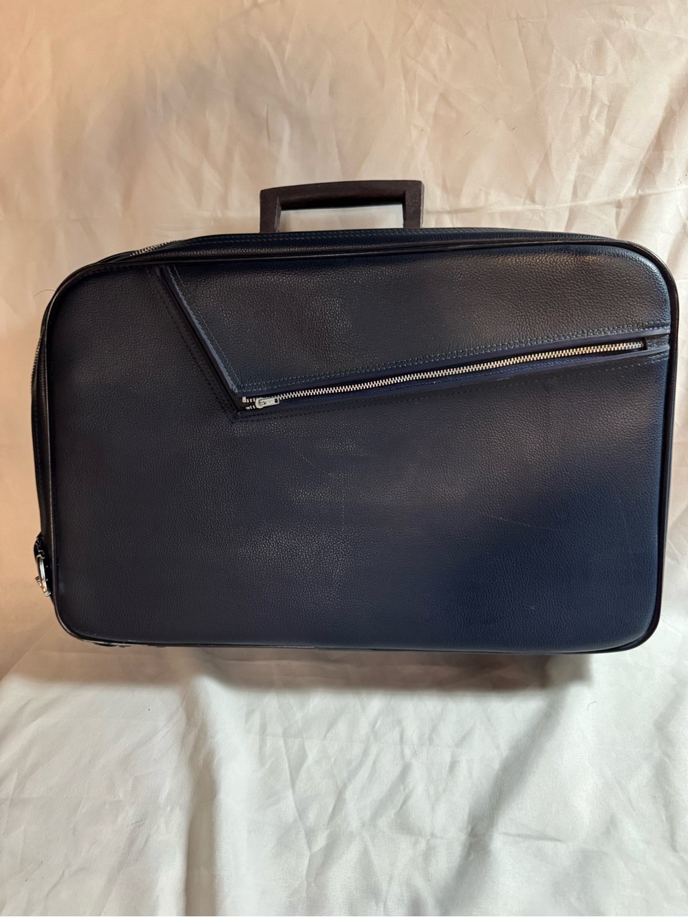 Vintage Executive Travel Bag Overnight Briefcase Navy Made in Korea YKK Zipper